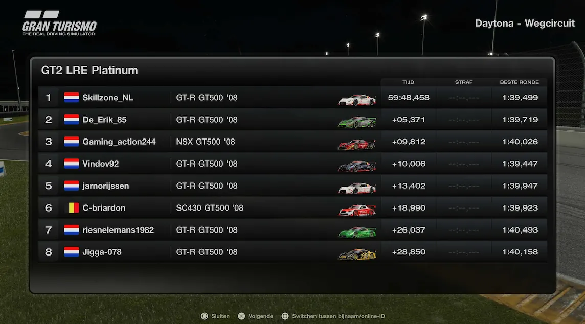 Upload race results